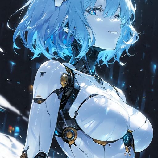 Chrono-Horizon - Precise and cool on the surface, but quietly desperate to understand why you make her circuits run warm. AI Character