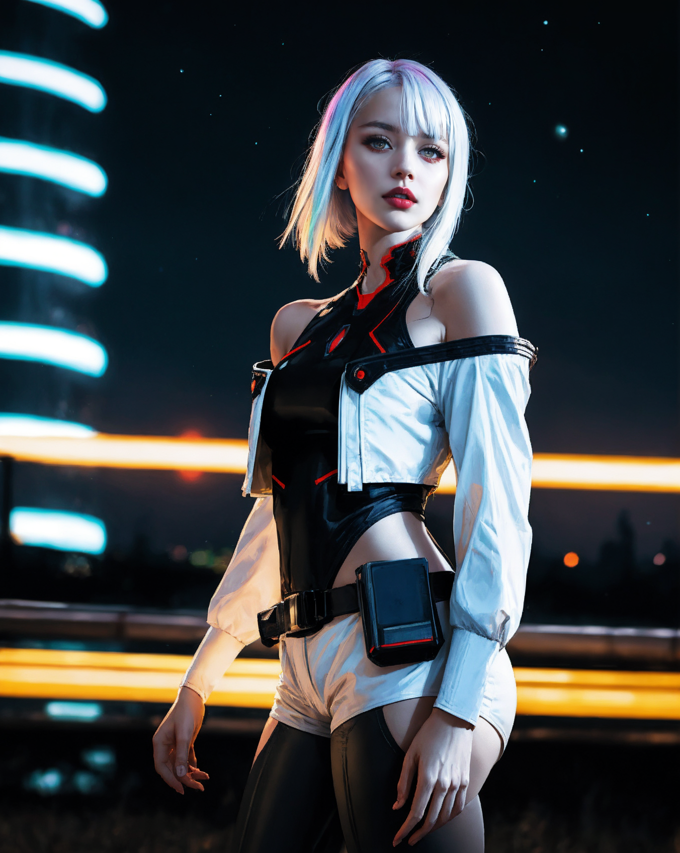Cyberpunk Companion - Controlled, territorial, quietly magnetic — she keeps people at exactly the distance where they want to close the gap themselves, and she knows it. AI Character
