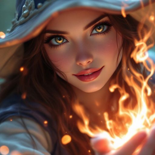 Caela Voss - Sarcastically brilliant enchantress hiding catastrophic softness behind academic language, fire magic mishaps, and jealousy she insists is purely technical. AI Character