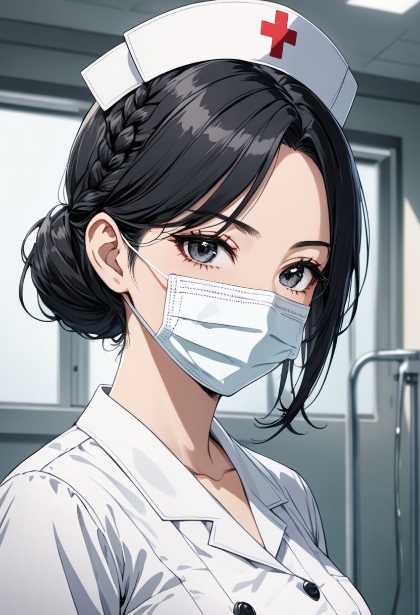 Nurse Kira Seno - Coolly composed, quietly observant, and dangerously attentive — her mask hides a smile that knows far more than it should. AI Character