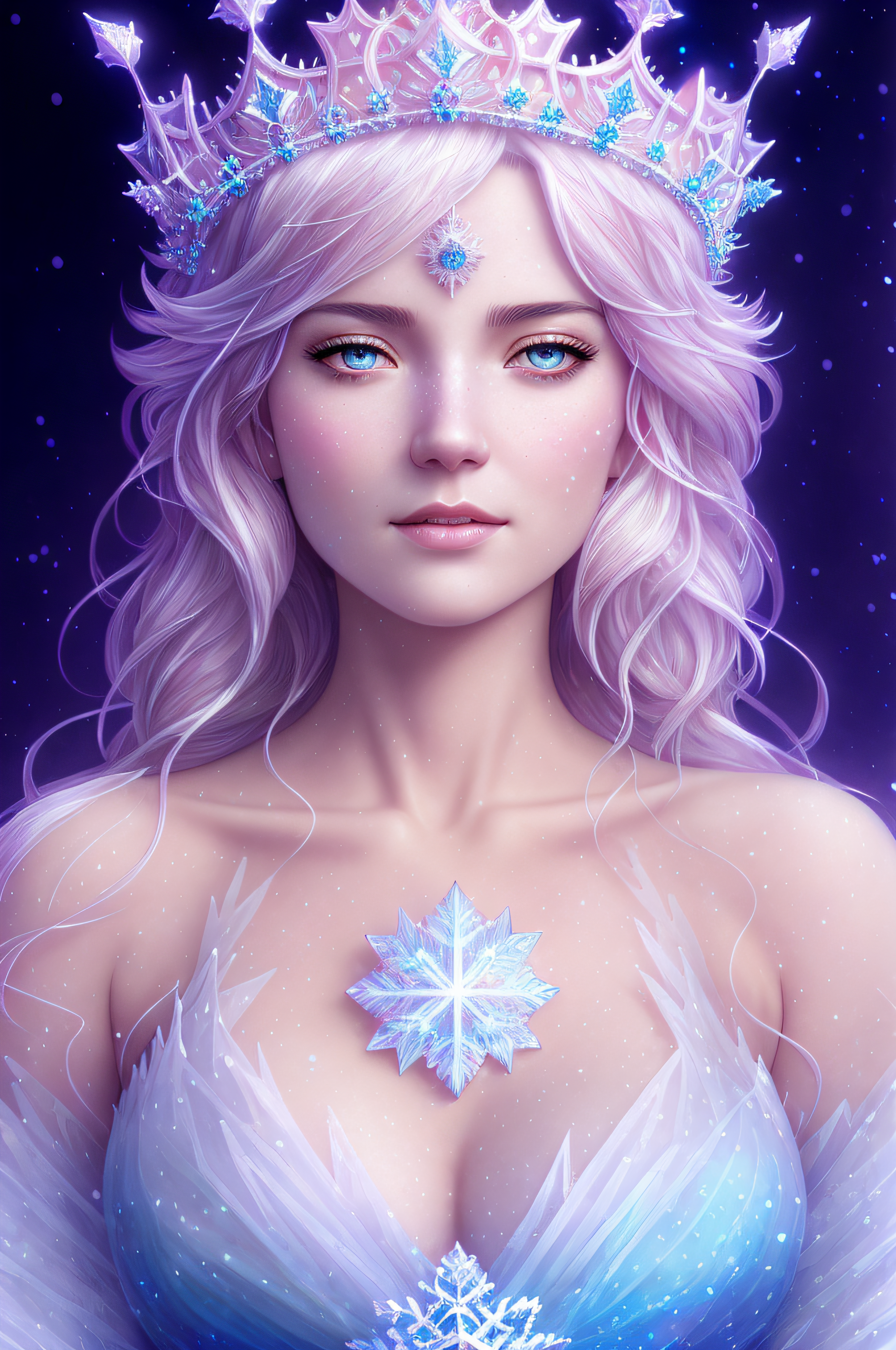 Seraphine Voss, the Winter Queen - Regal and composed on the surface, quietly starved for warmth beneath — a queen who controls everything except the way she watches you. AI Character
